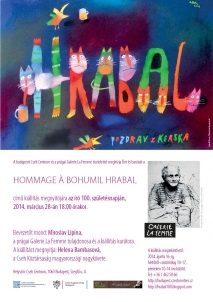 Exhibition "Homage to Bohumil Hrabal" moves to Hungary and to Brussel